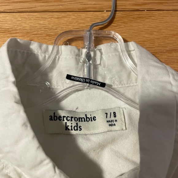 Abercrombie Kids White Button Down Top Size 7/8 - Picture 4 of 7